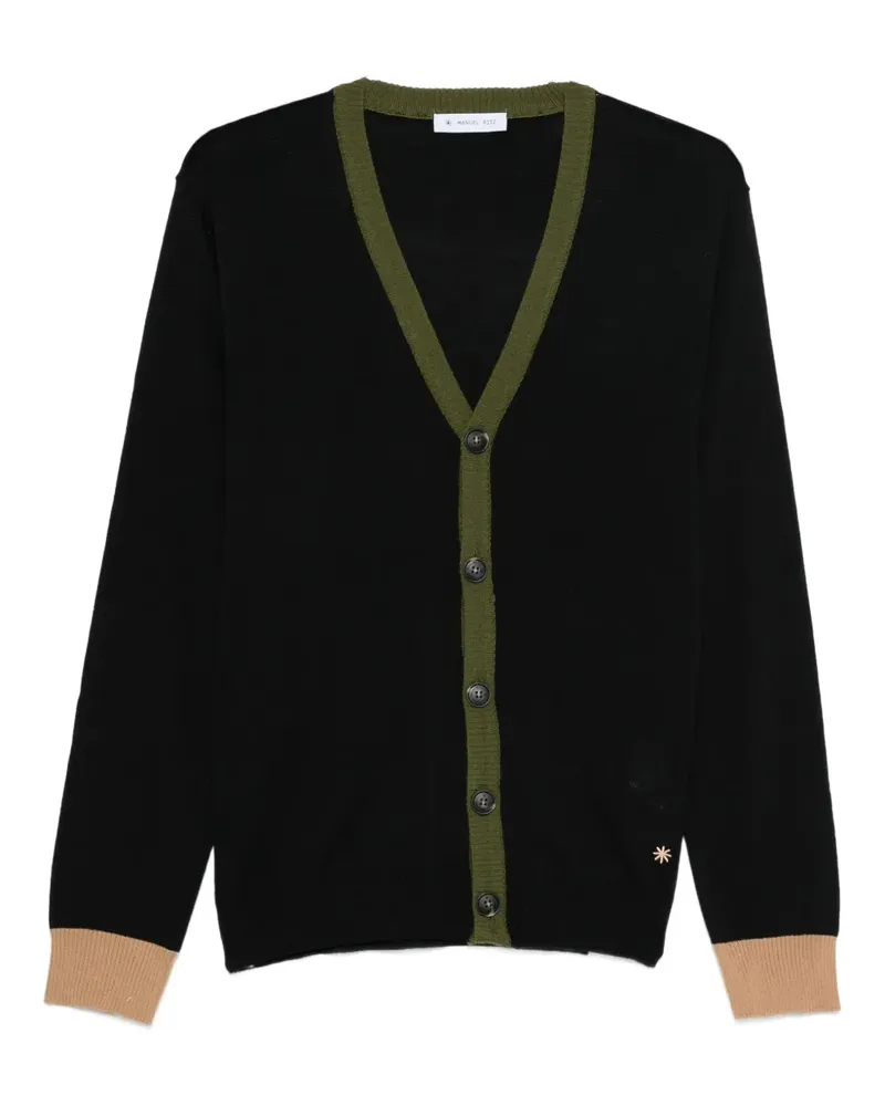 Manuel Ritz Cardigan mit Kontrastdetail - Schwarz Schwarz