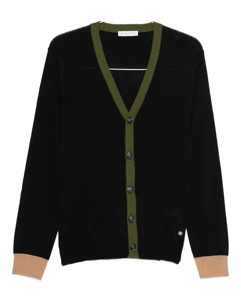 Manuel Ritz contrast-trim wool-blend cardigan - Schwarz Schwarz
