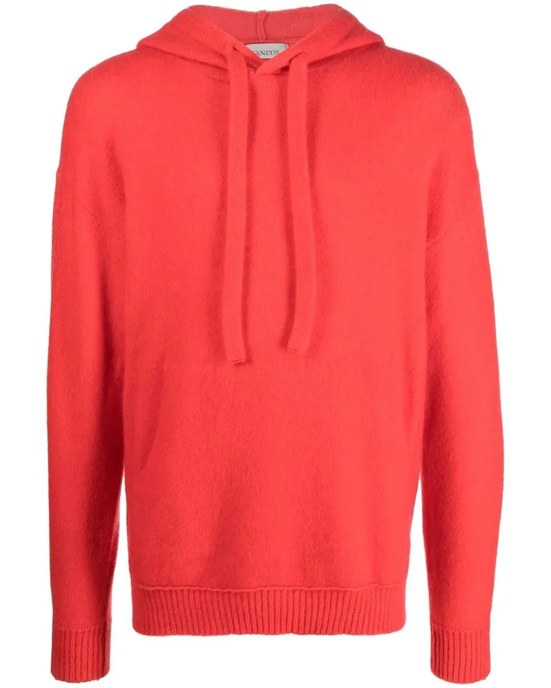 Laneus Gestrickter Hoodie mit gerippten Details - Orange Orange