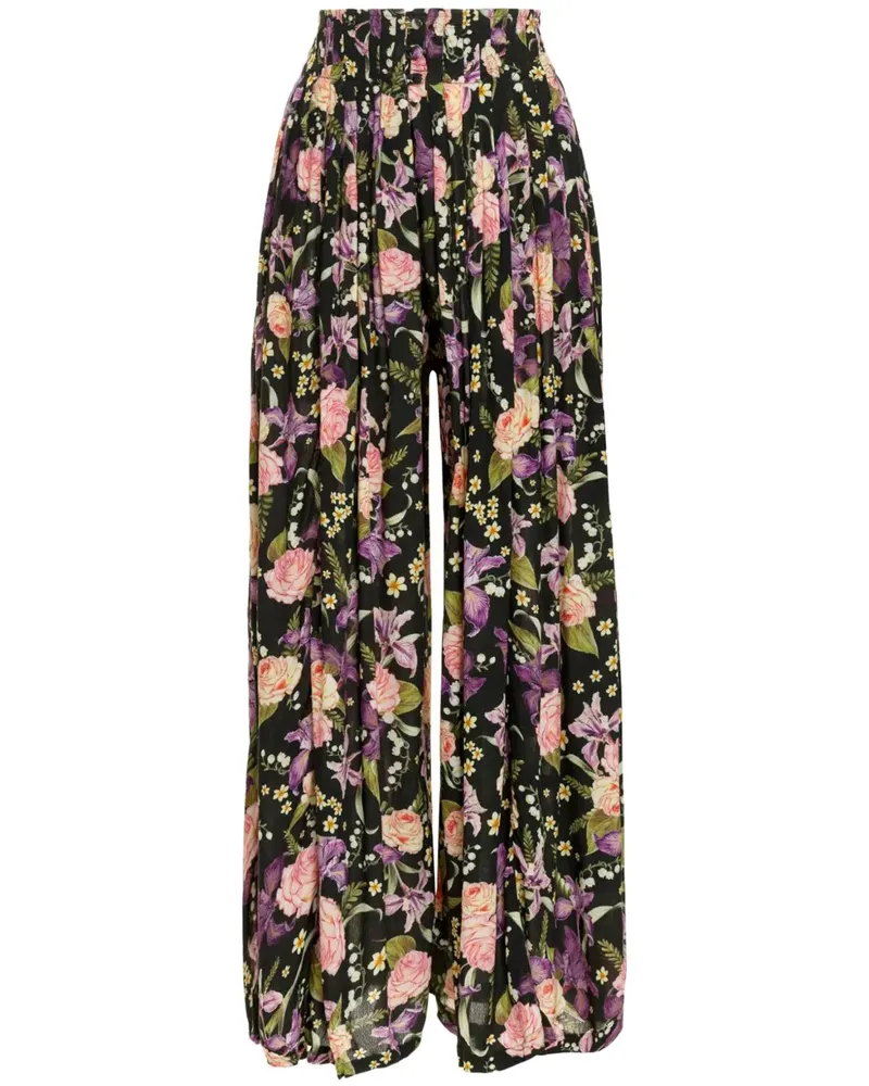 AGUA BENDITA Hanne Hose mit Blumen-Print - Schwarz Schwarz