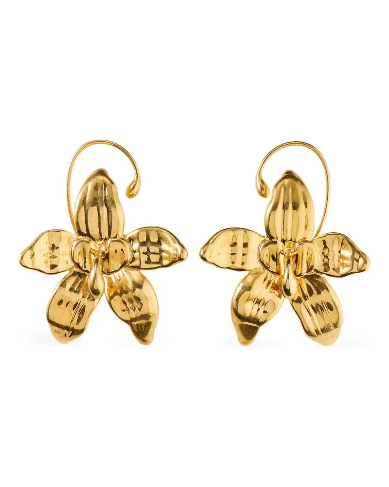 Hugo Kreit Ohrringe mit Blumen-Motiv - Gold Gold