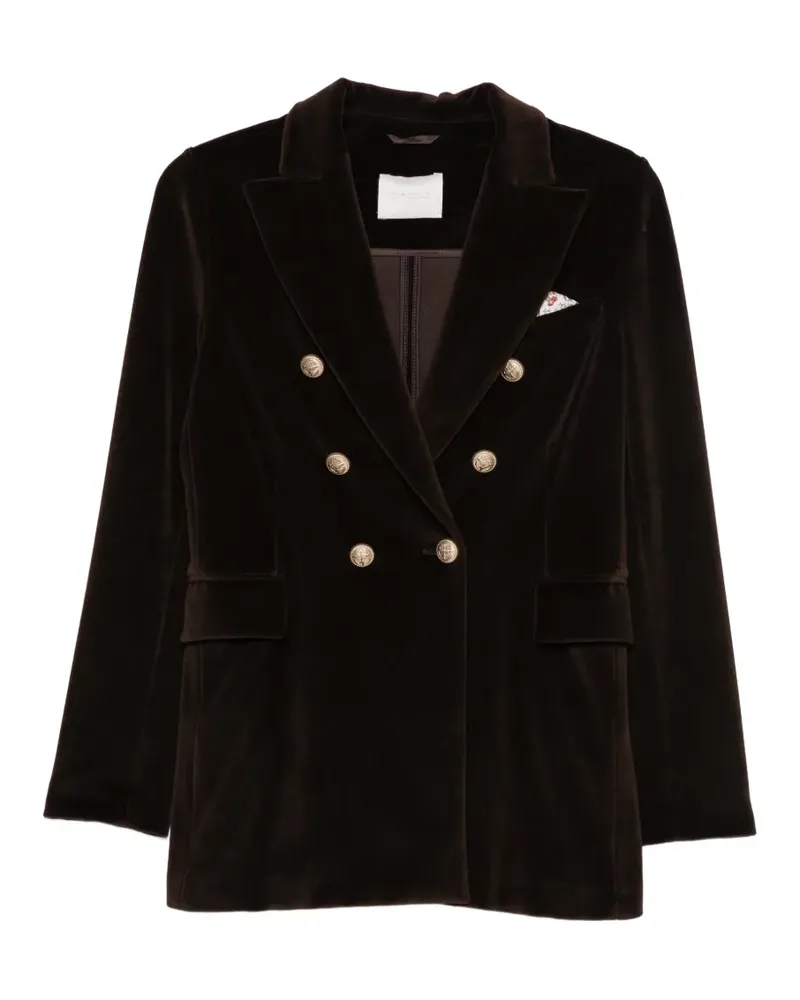 CIRCOLO 1901 double-breasted velvet jacket - Braun Braun