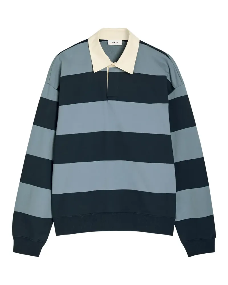 NN 07 David striped polo shirt - Blau Blau