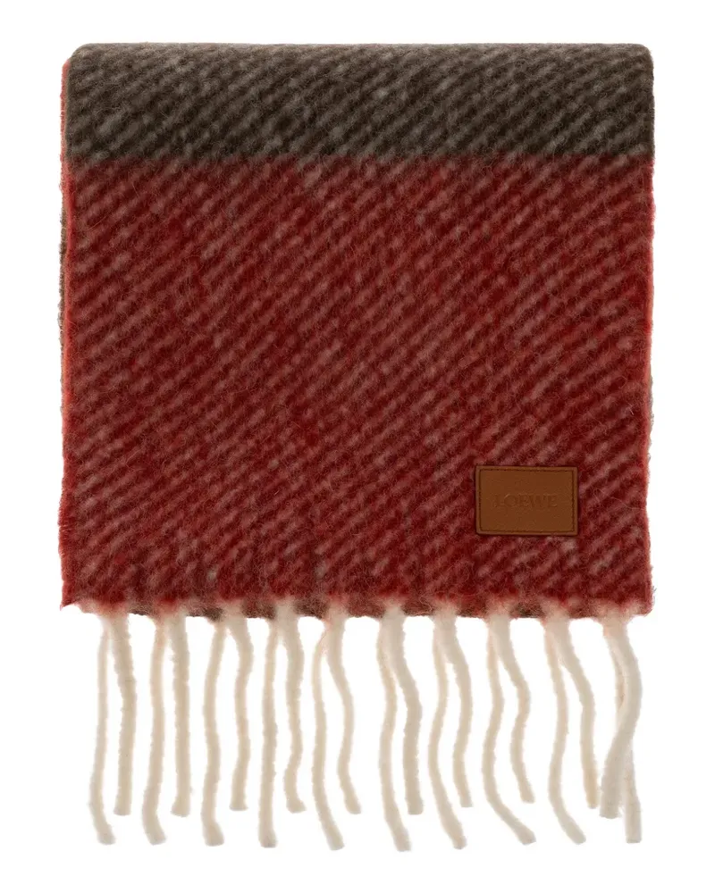 Loewe Schal mit Fransen - Rot Rot