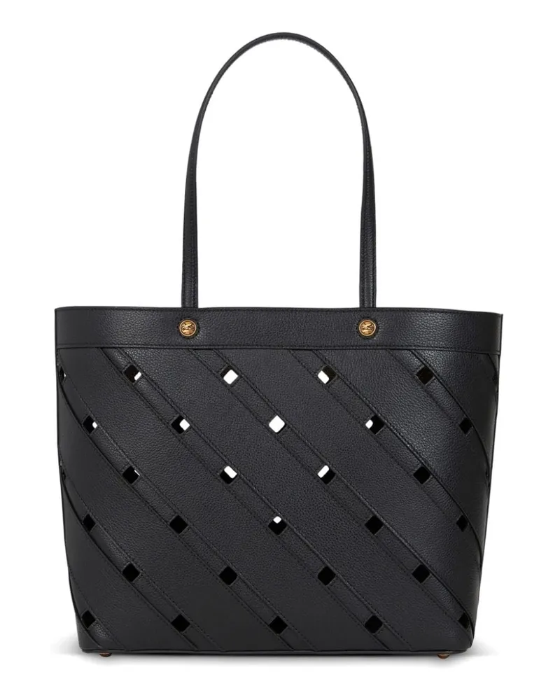 Etro medium woven leather bag Schwarz