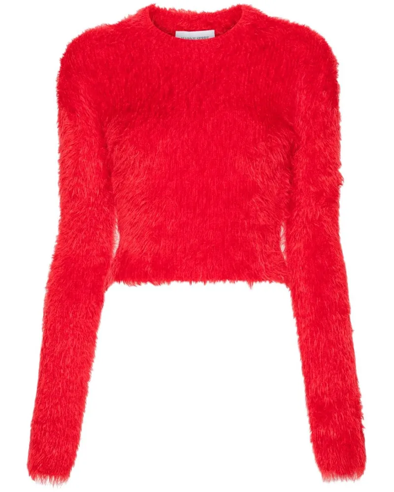 Marine Serre Gebürsteter Pullover - Rot Rot