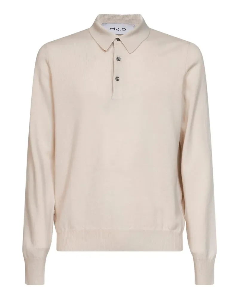 D4.0 Gestricktes Poloshirt - Nude Nude