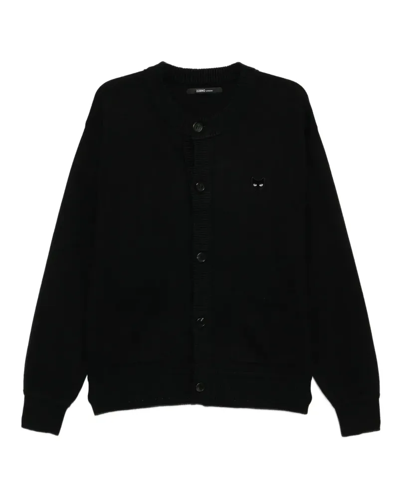SONGZIO Cardigan mit Katzenstickerei - Schwarz Schwarz