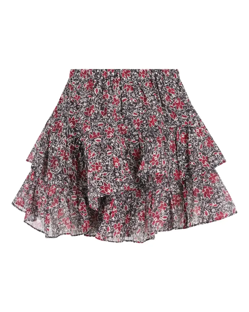 Isabel Marant floral-print ruffled mini skirt - Schwarz Schwarz