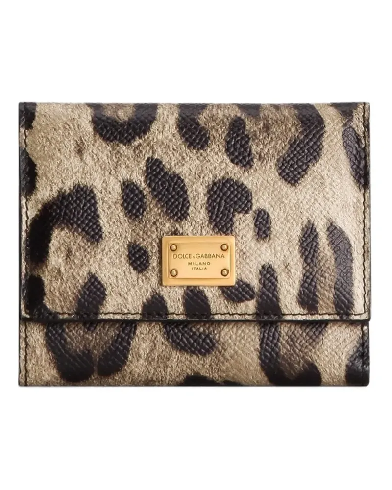 Dolce & Gabbana leopard-print zip wallet - Braun Braun