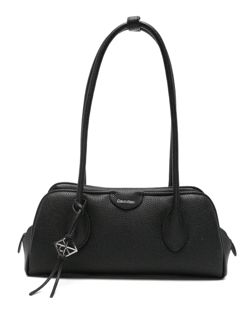 Calvin Klein logo-print pebbled tote bag - Schwarz Schwarz