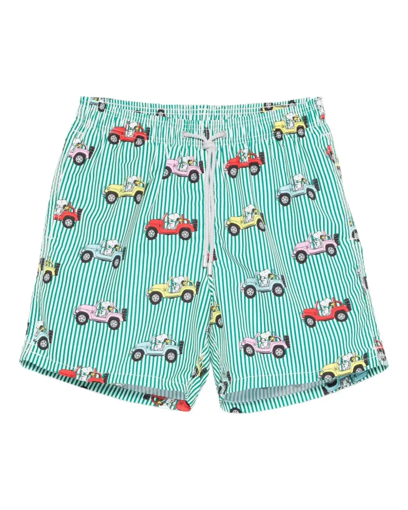 MC2 Saint Barth Gustavia striped graphic-print swim shorts - Grün Grün