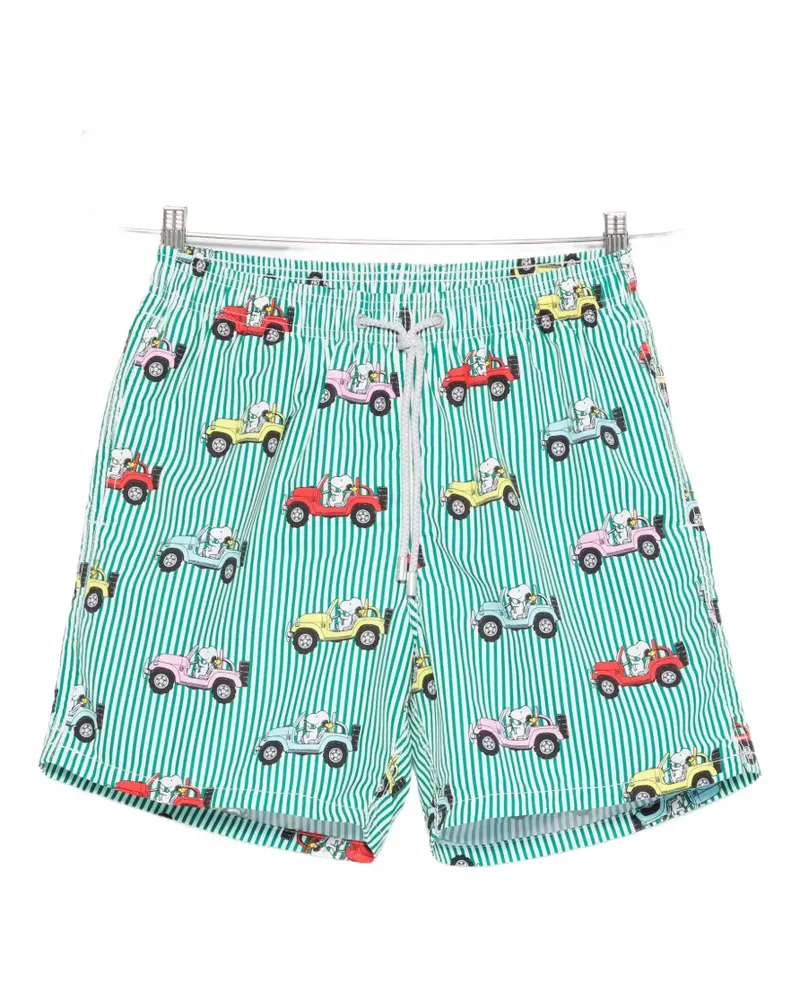 MC2 Saint Barth Gustavia striped graphic-print swim shorts - Grün Grün