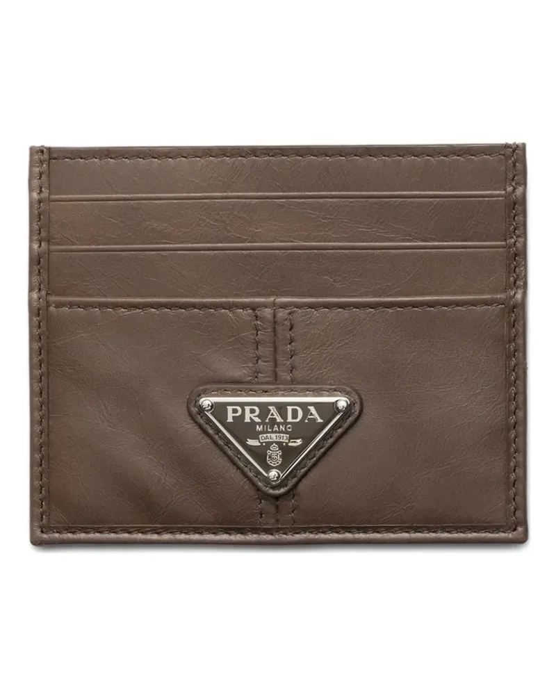 Prada leather card holder - Grau Grau
