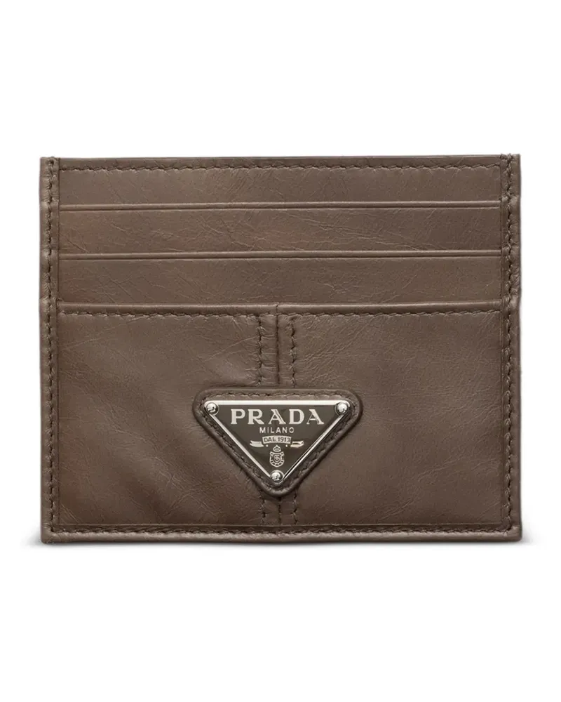 Prada leather card holder - Grau Grau