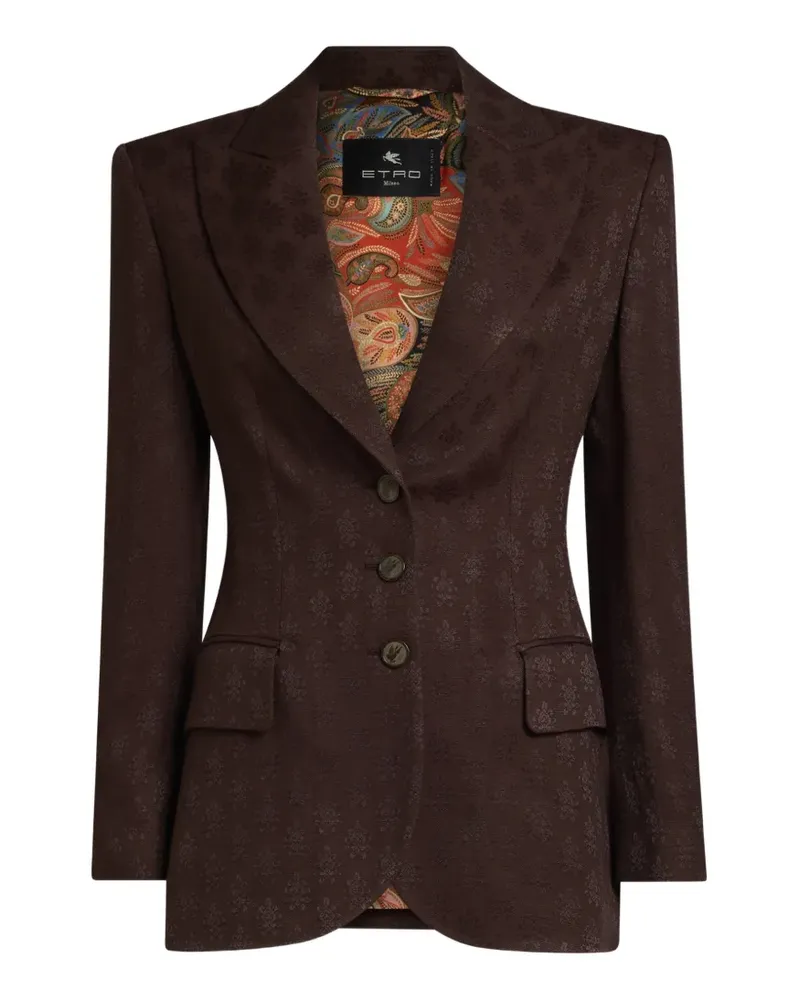 Etro jacquard-patterned single-breasted blazer - Braun Braun
