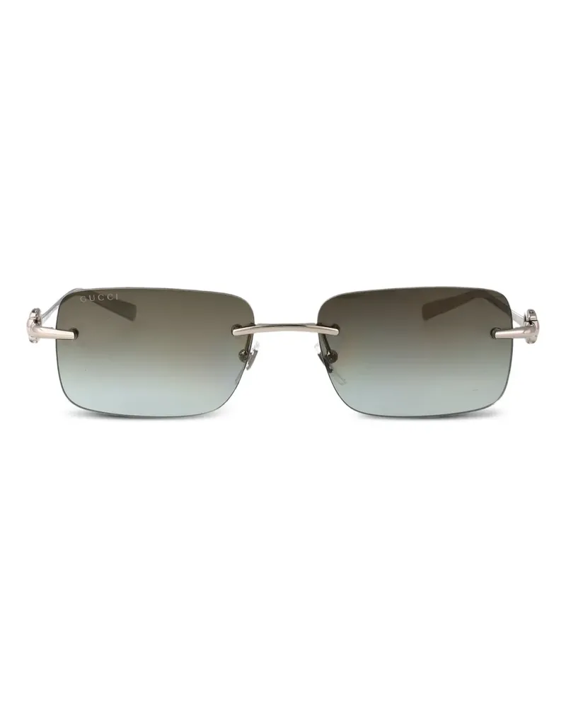 Gucci Sonnenbrille mit eckigem Gestell - Grau Grau