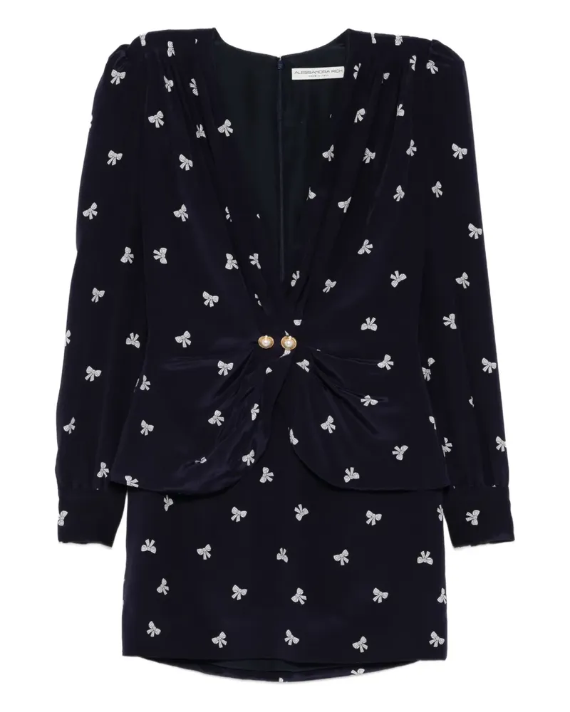 Alessandra Rich Minikleid mit Print - Blau Blau