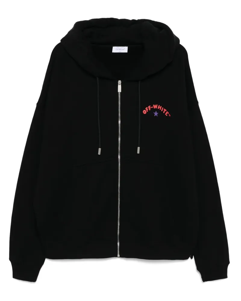 OFF-WHITE Kapuzenjacke mit Logo-Print - Schwarz Schwarz