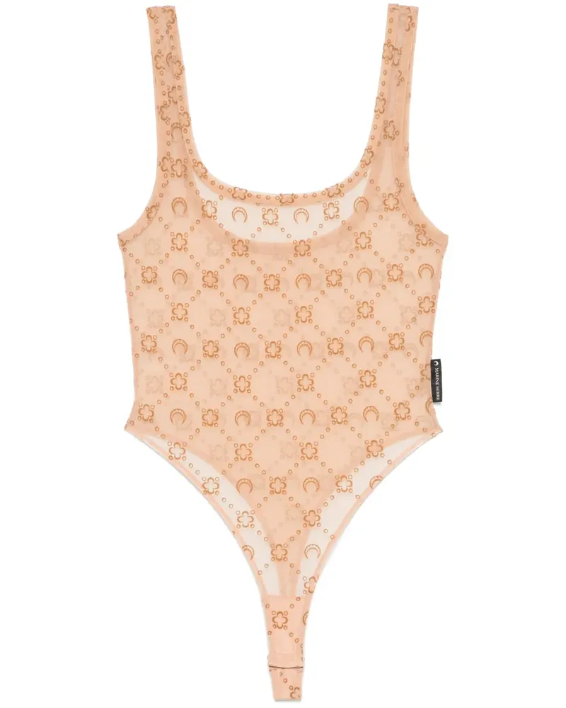 Marine Serre Beflockter Mesh-Body - Nude Nude