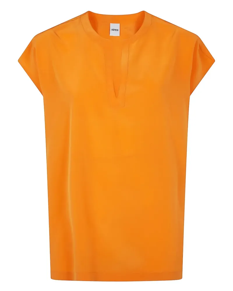 ASPESI T-Shirt aus Seide - Orange Orange