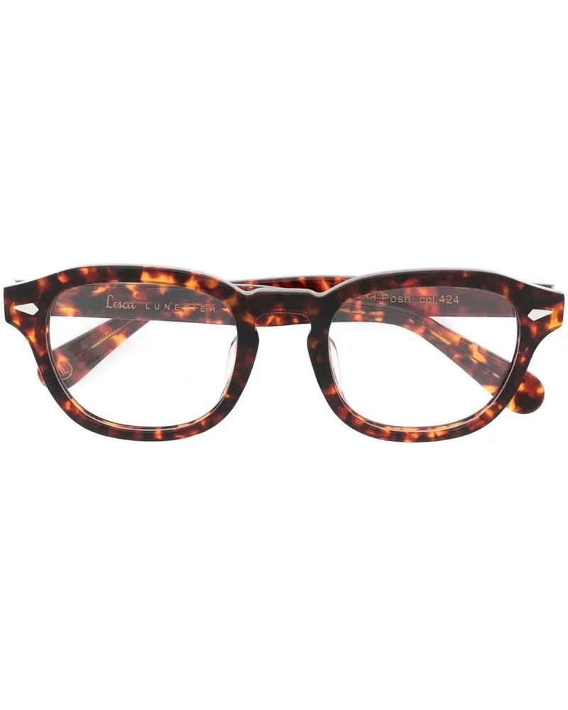 Lesca Eckige Posh XL Sonnenbrille - Rot Rot