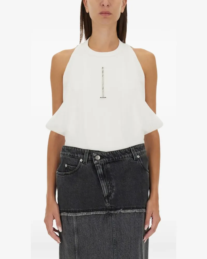 Alexander McQueen T-bar ribbed tank top - Weiß Weiß