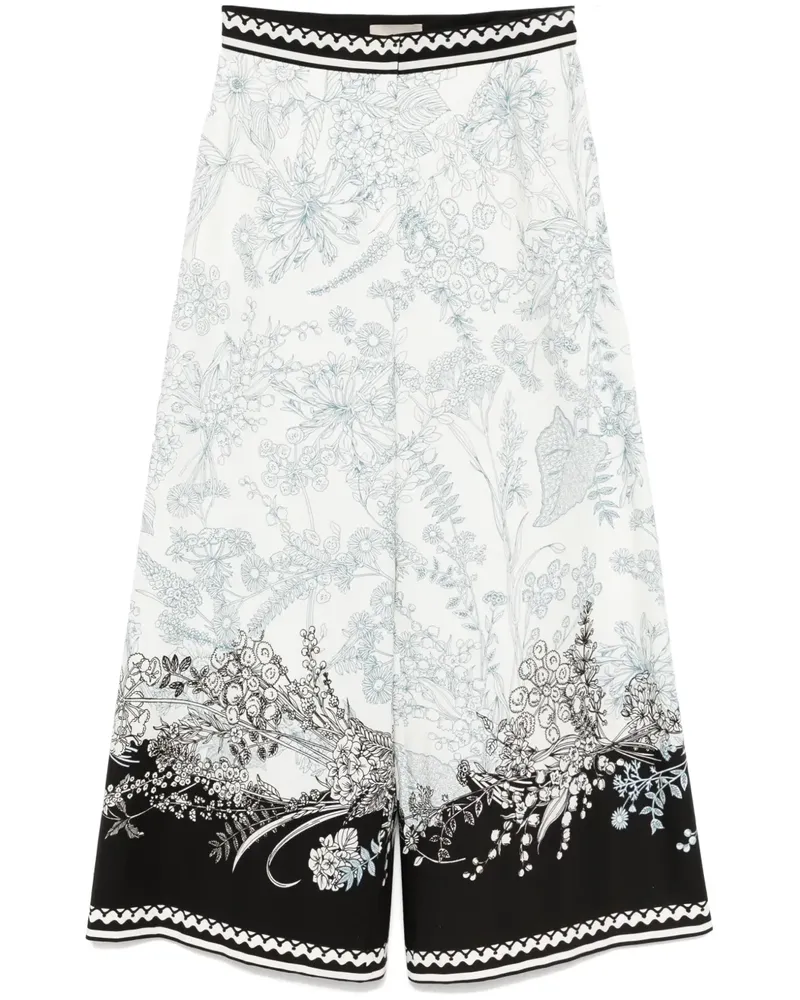 Elie Saab Hose mit Print - Weiß Weiß