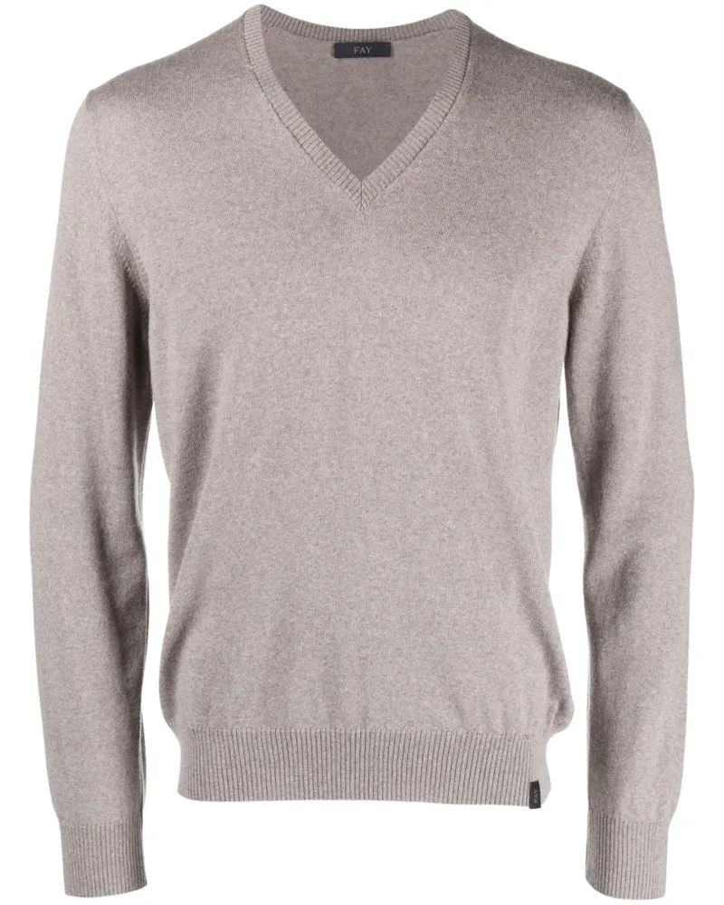 Fay Pullover mit V-Ausschnitt - Nude Nude