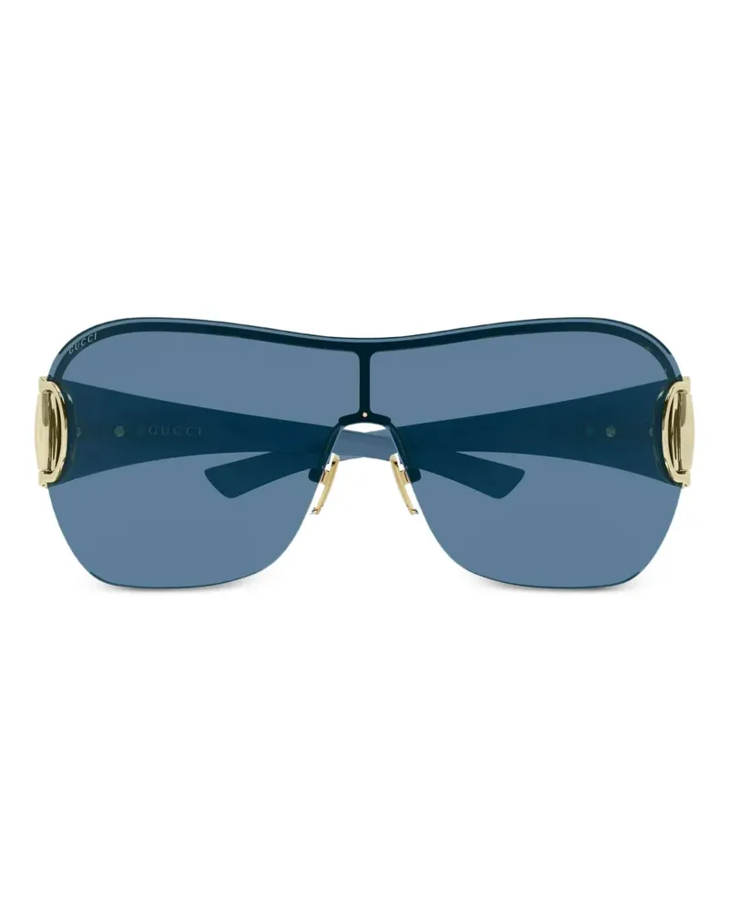 Gucci Horsebit geometric-frame sunglasses - Blau Blau