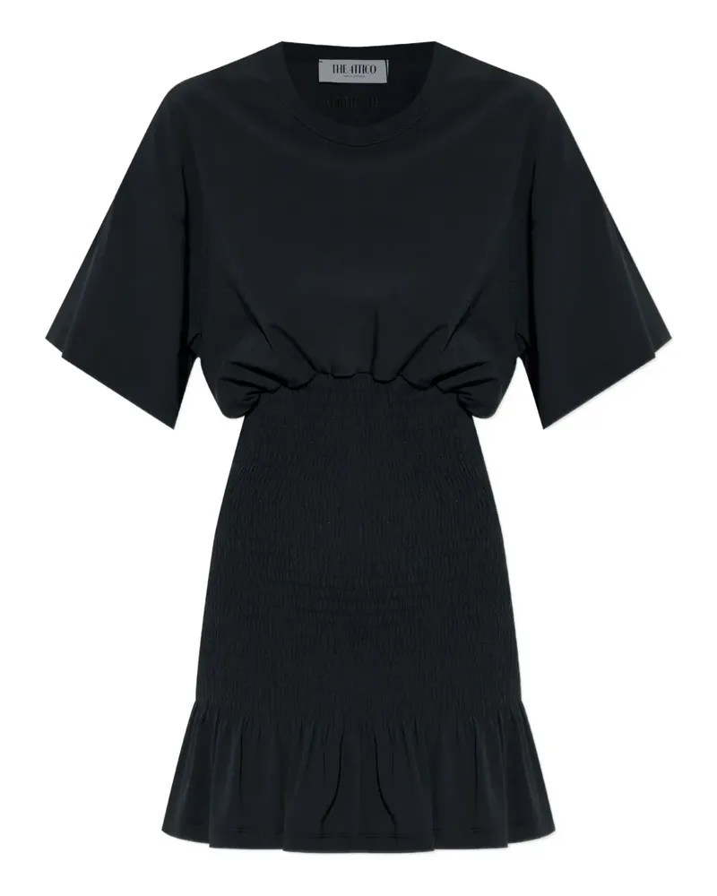 ATTICO Gesmoktes Rüschenkleid - Schwarz Schwarz