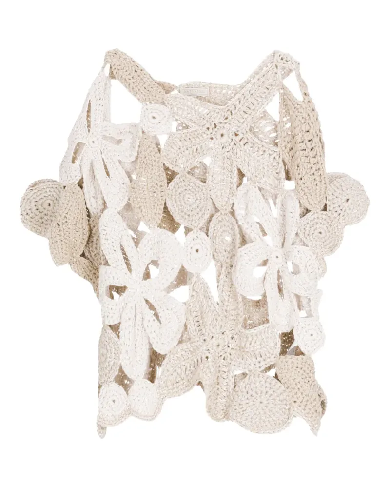 Antonelli Firenze floral-crochet sweater - Nude Nude