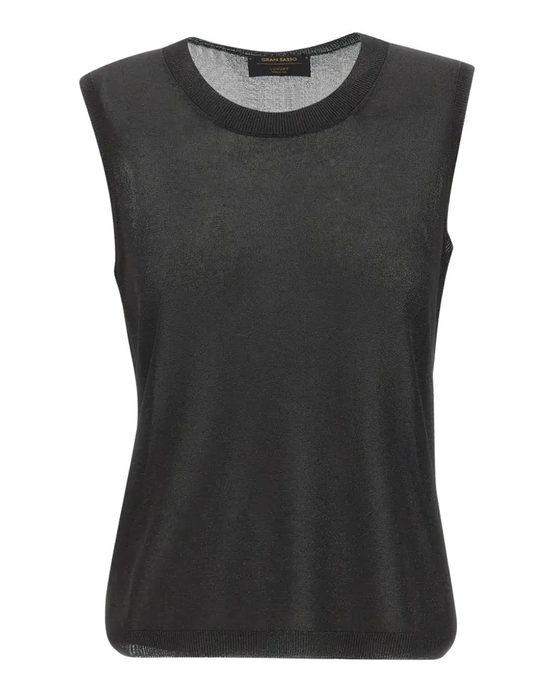 Gran Sasso lurex-knit ribbed-trim top - Schwarz Schwarz