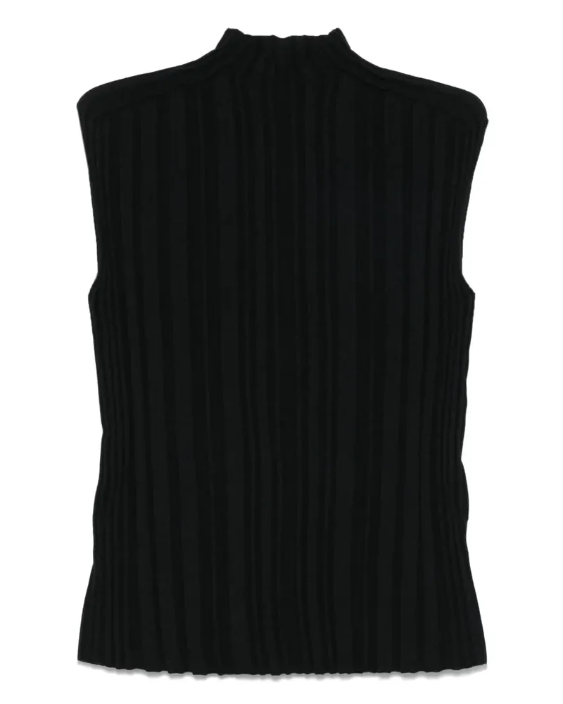 Issey Miyake T-Shirt mit Falten - Schwarz Schwarz