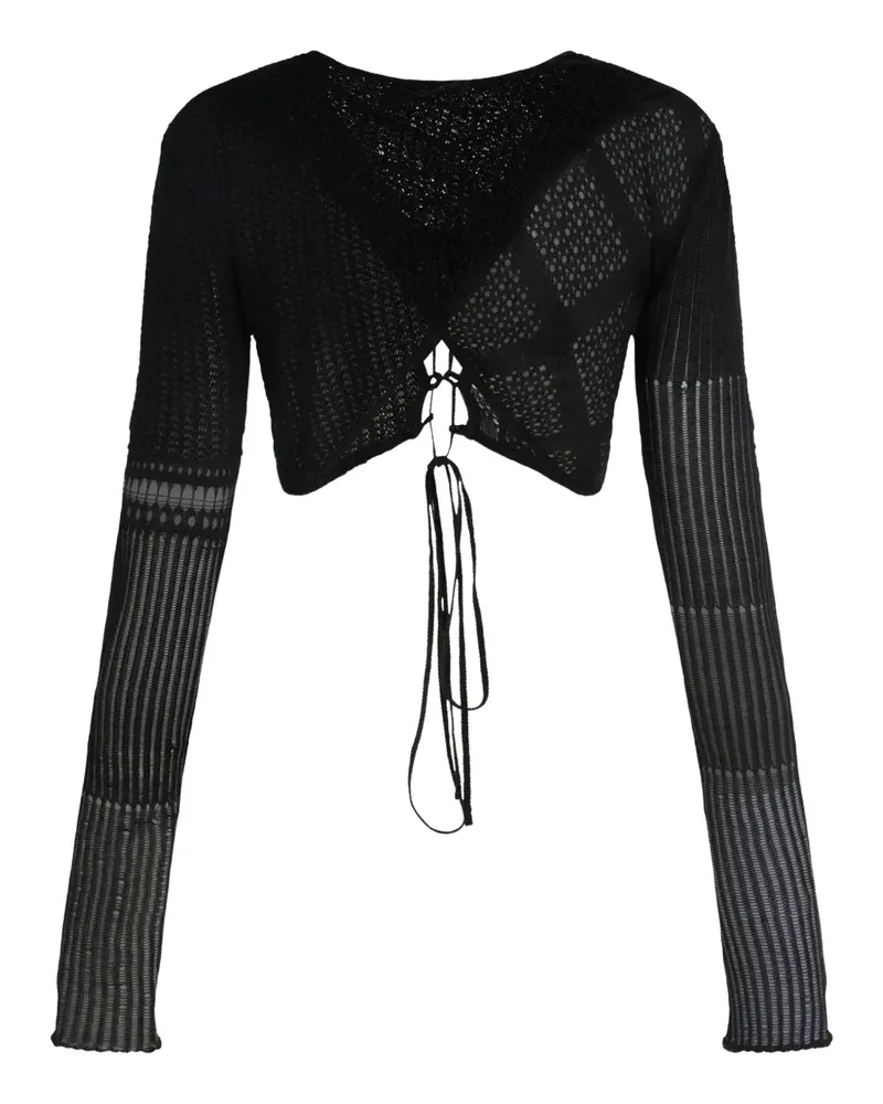 Roberta Einer long-sleeve lace-up top - Schwarz Schwarz