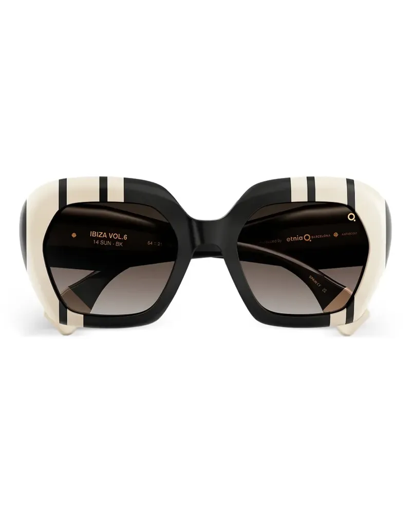 Etnia Barcelona Gestreifte Ibiza 14 Sonnenbrille - Schwarz Schwarz