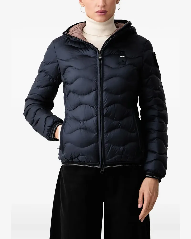 Blauer wave-quilted hooded padded jacket Blau