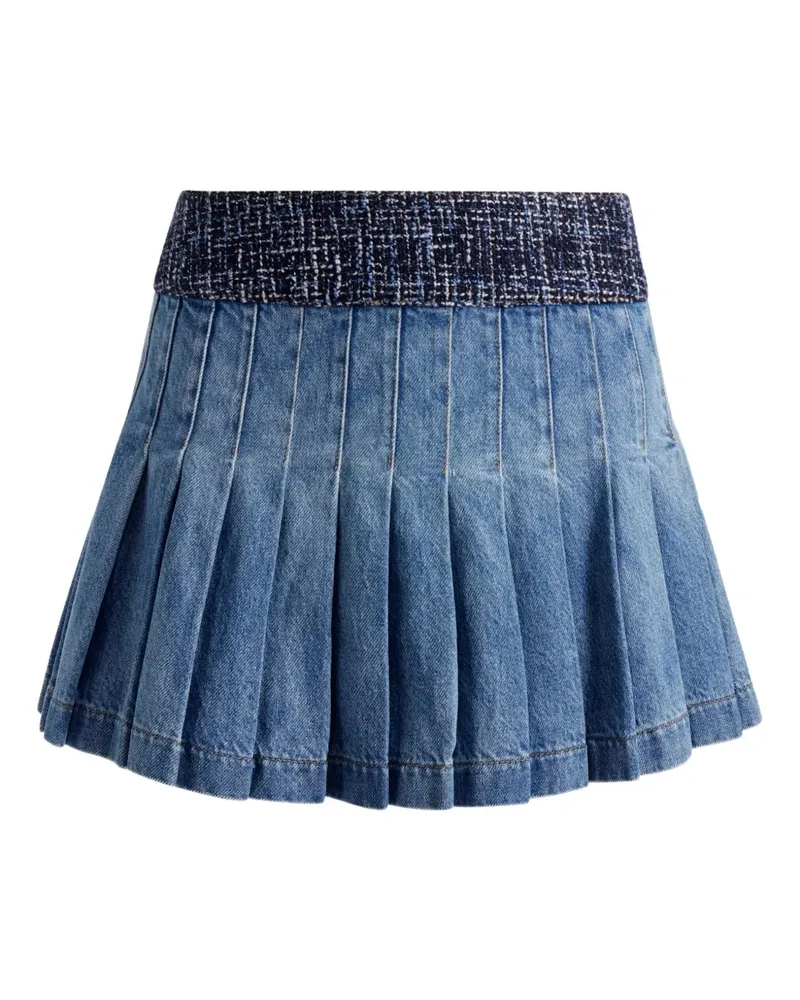 Alice + Olivia Mera Jeansrock mit Falten - Blau Blau