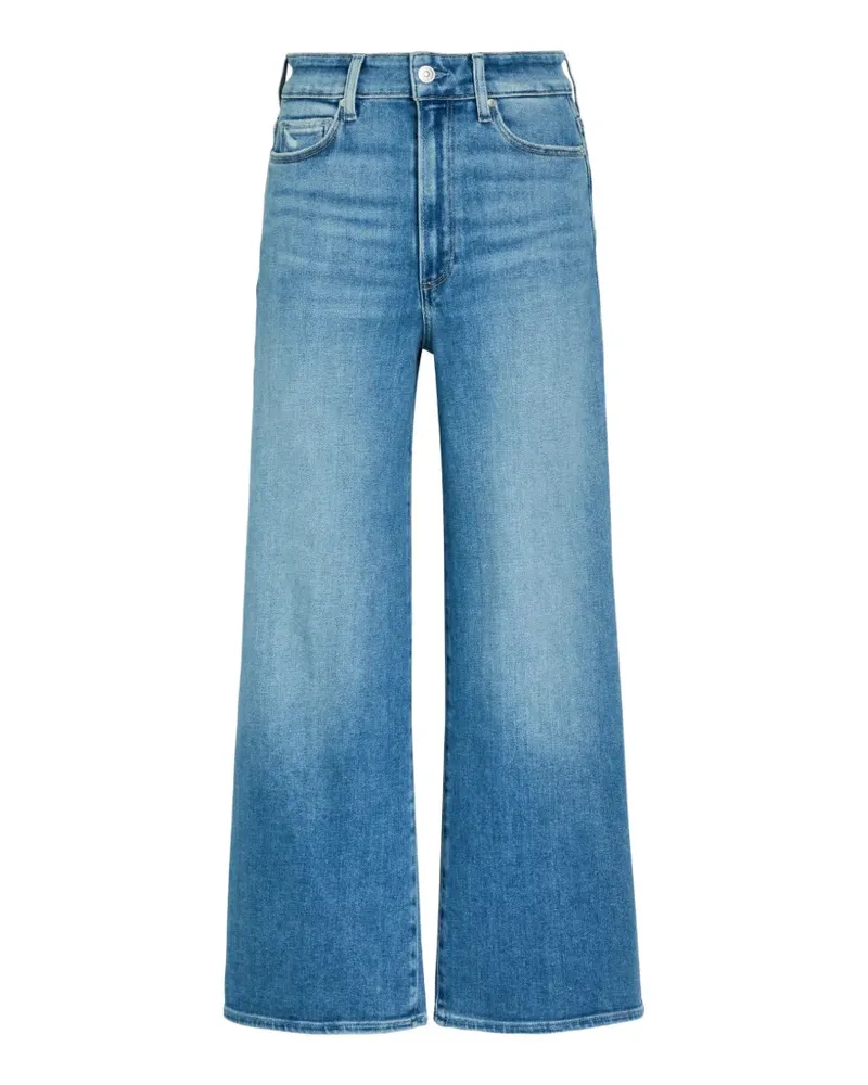 Paige logo-patch flared jeans - Blau Blau