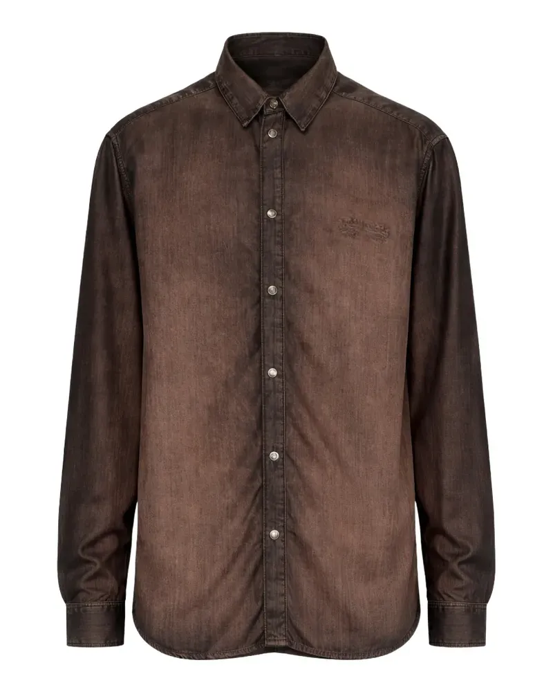 Diesel D-simply-s16 ombre-effect denim shirt - Braun Braun