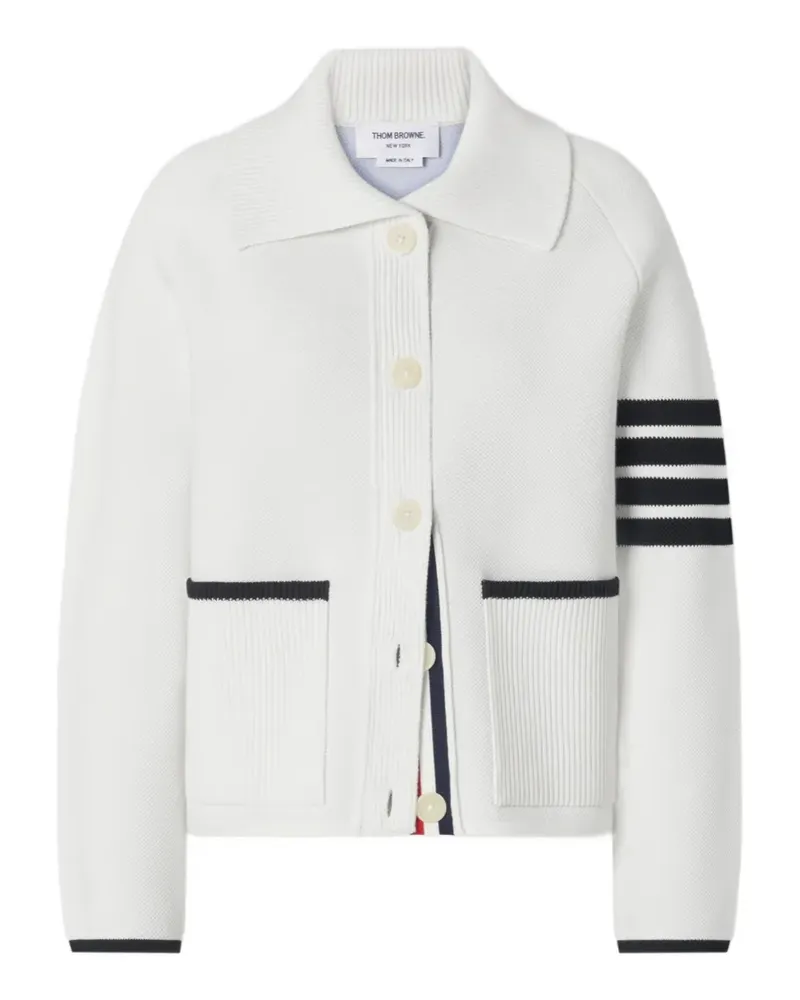 Thom Browne Jacke mit 4-Bar-Streifen - Weiß Weiß