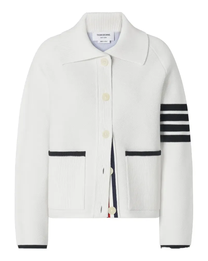 Thom Browne Jacke mit 4-Bar-Streifen - Weiß Weiß