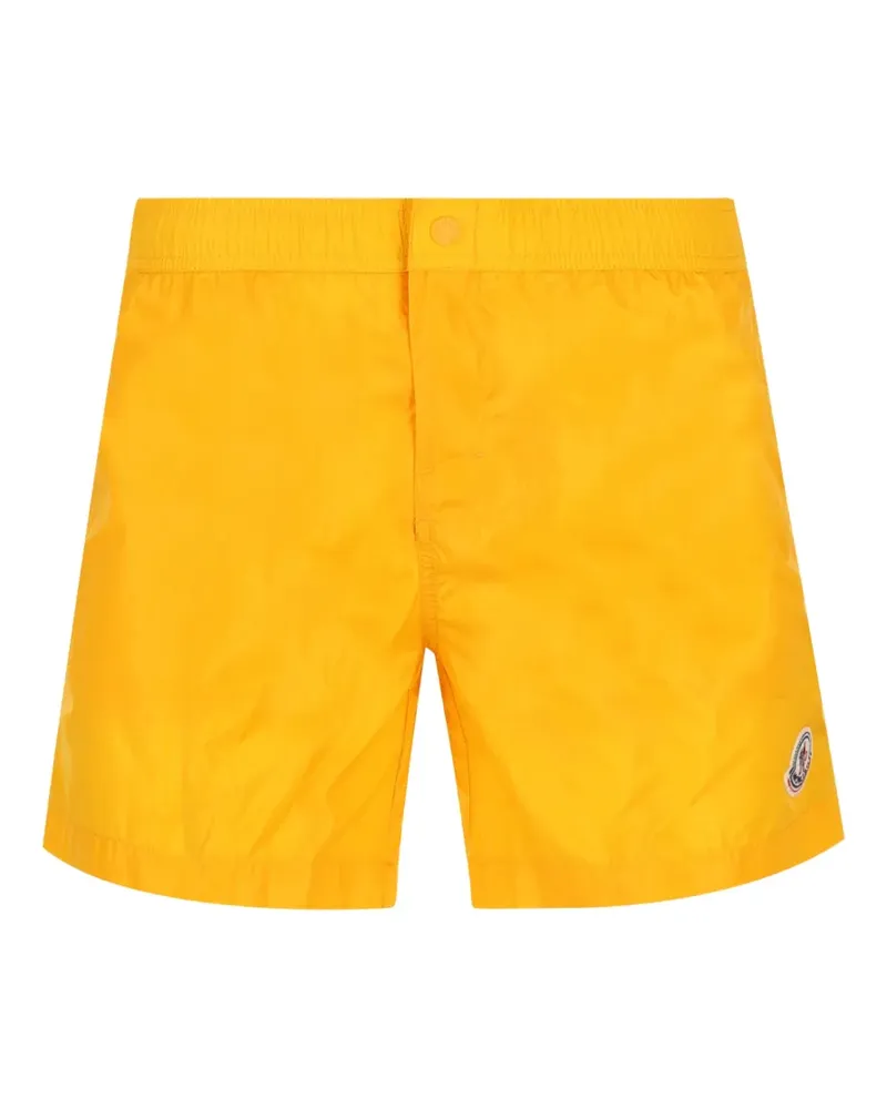 Moncler logo-patch swim shorts - Gelb Gelb