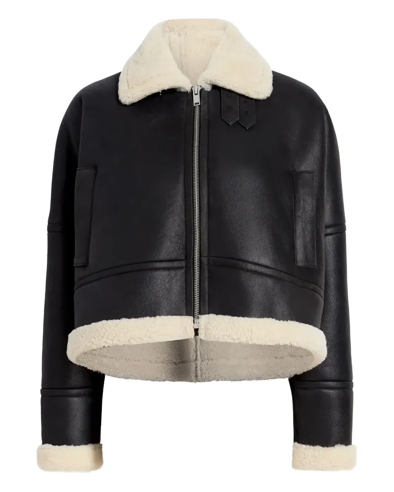 Proenza Schouler Lederjacke aus Shearling-Leinen - Schwarz Schwarz