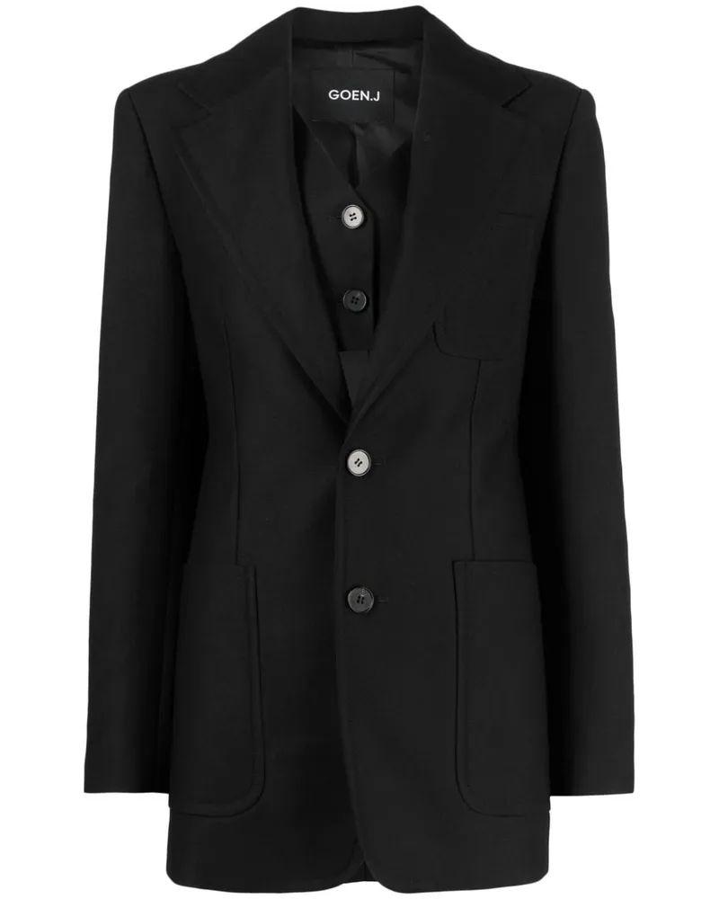 GOEN.J Blazer mit fallendem Revers - Schwarz Schwarz