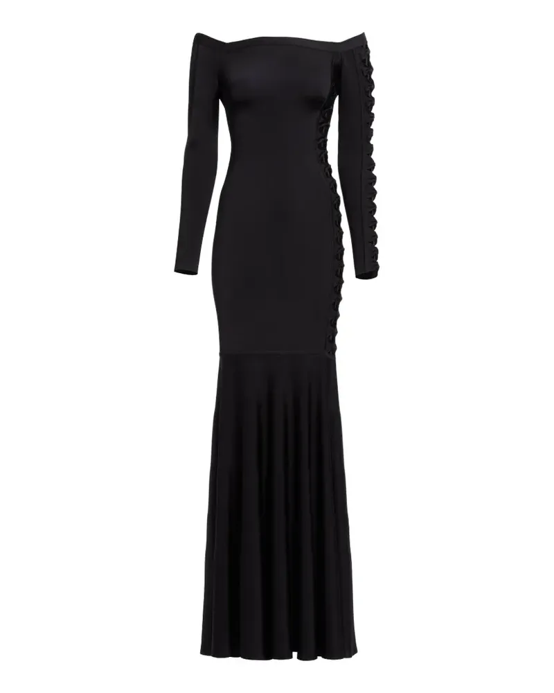Elie Saab Schulterfreies Kleid mit Schleife - Schwarz Schwarz