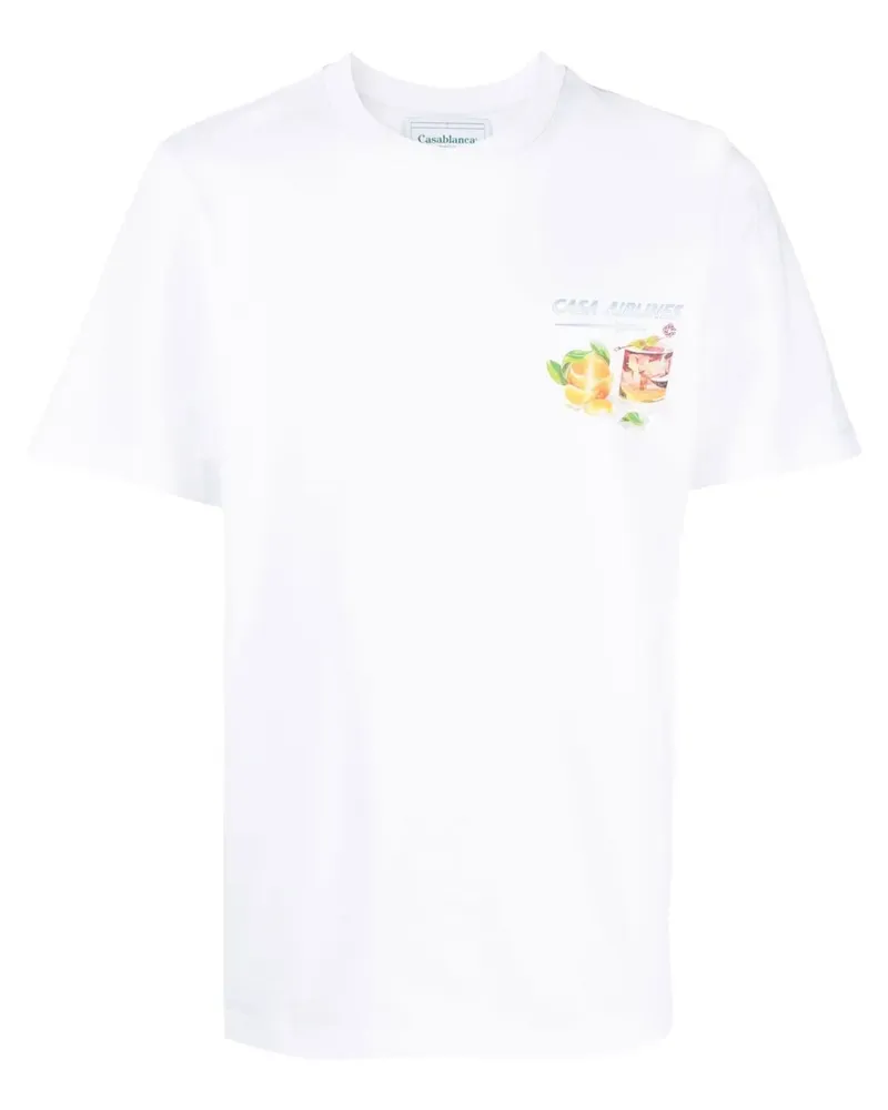 Casablanca Paris T-Shirt mit grafischem Print - Weiß Weiß