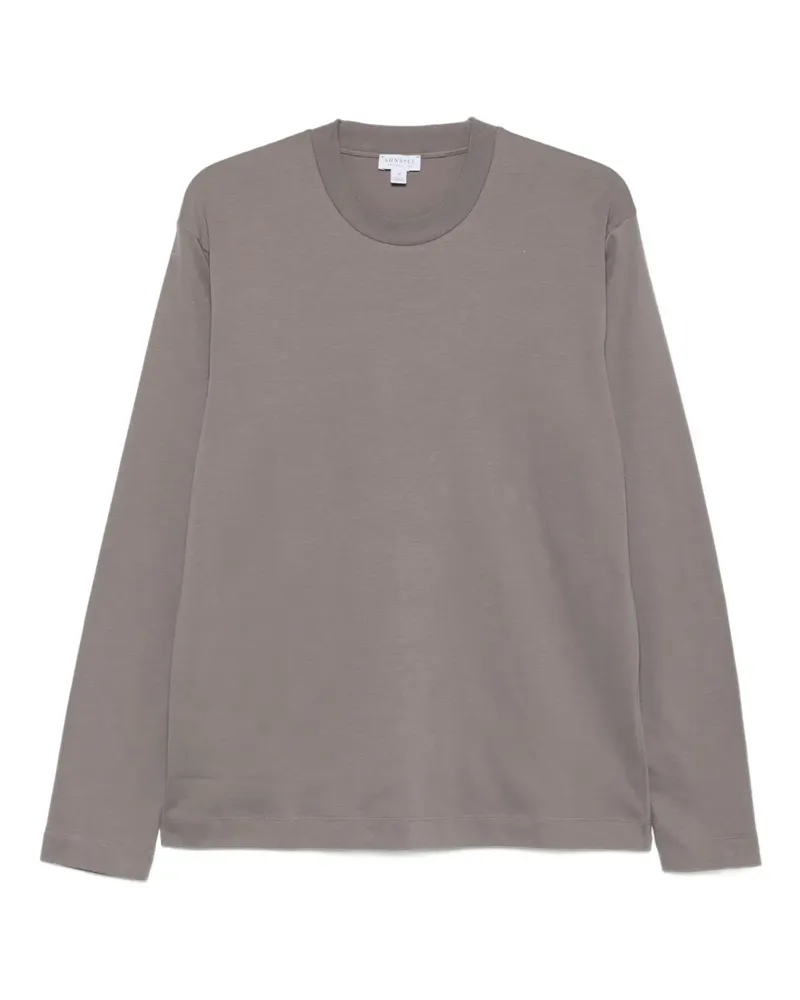 Sunspel Klassisches Langarmshirt - Grau Grau