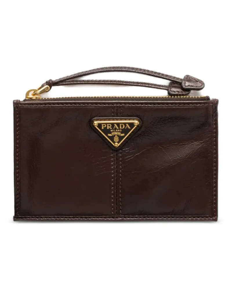 Prada leather card holder with zipper - Braun Braun