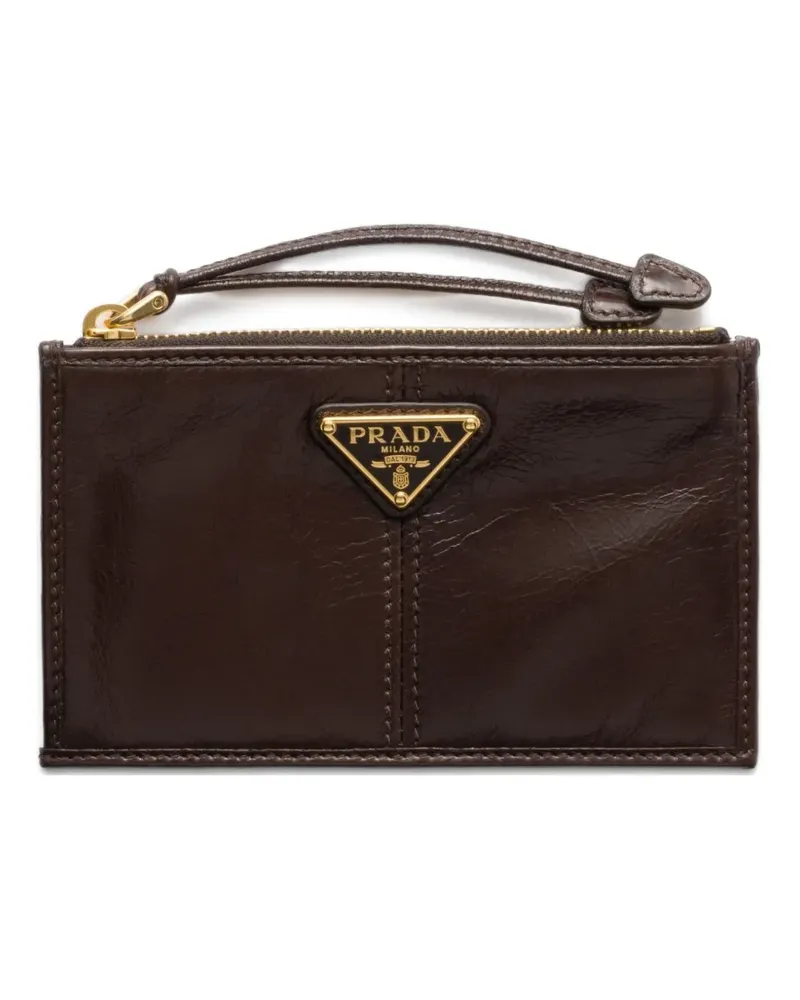 Prada leather card holder with zipper - Braun Braun